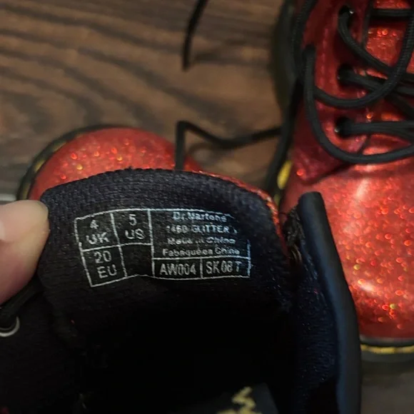 Dr. Martens Kids Shiny Red Boots - Picture 2 of 2